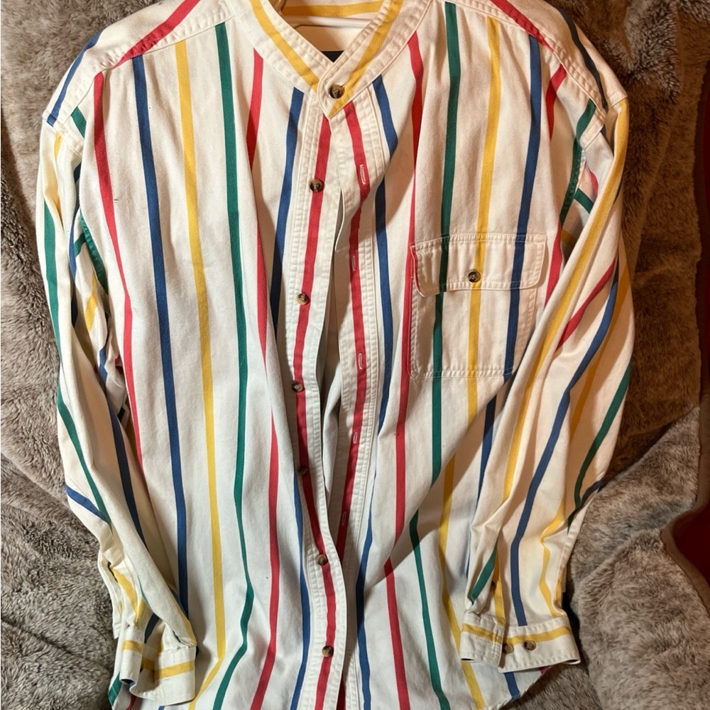 Reed Hunter Y2K Colorful Preppy Striped Men's Casual Shirt XL